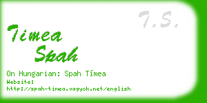 timea spah business card